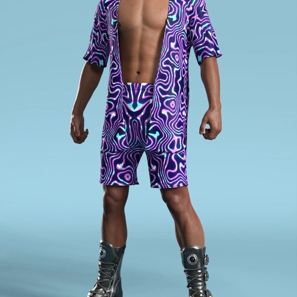 Candy Catz Celestial Liquid Mens Shorts for Raves Festival Parties Size S Small - Picture 1 of 5